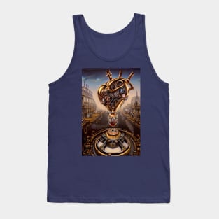 Steampunk mechanical heart Tank Top